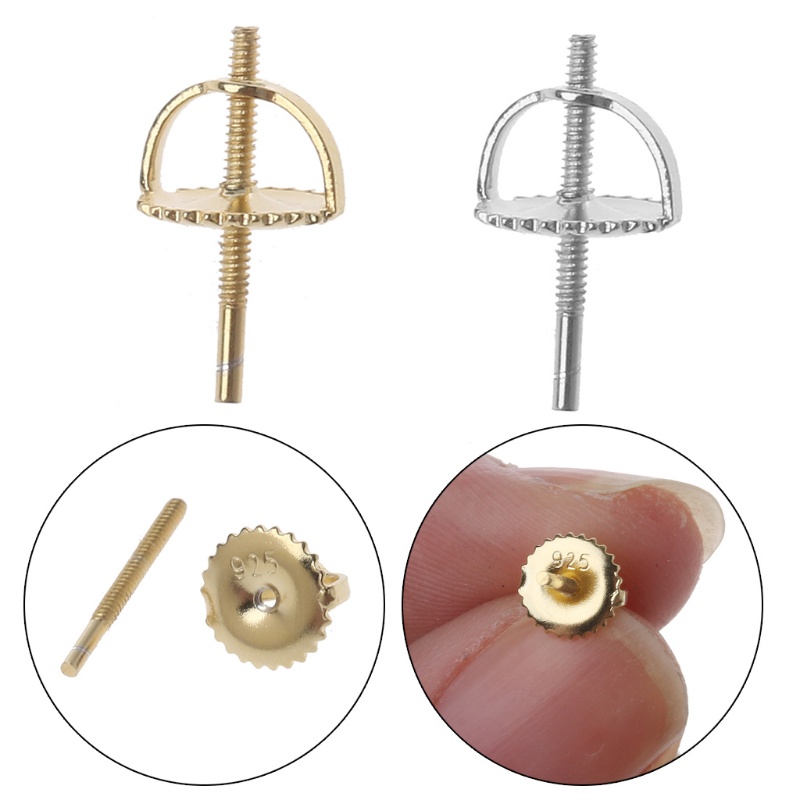 Set 4 Đôi Bông Tai Mạ Bạc 925 Gắn Đinh Tán An Toàn Tiện Dụng