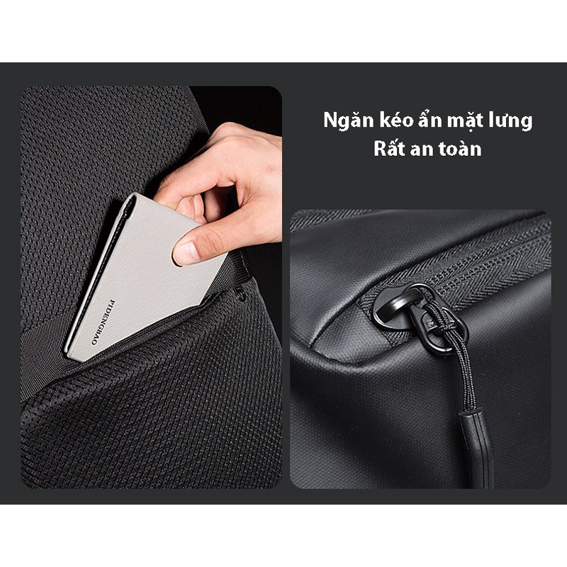 Balo đa năng du lịch đựng Laptop 16 inch TANGCOOL thiết kế 3 quai cầm kèm cáp sạc ẩn cao cấp