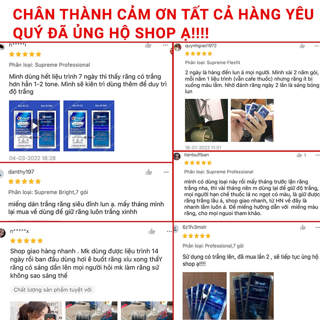 Miếng dán trắng răng Crest 3D White 1 Hour Express - Làm trắng răng cấp tốc 1 giờ nhanh chóng bền màu