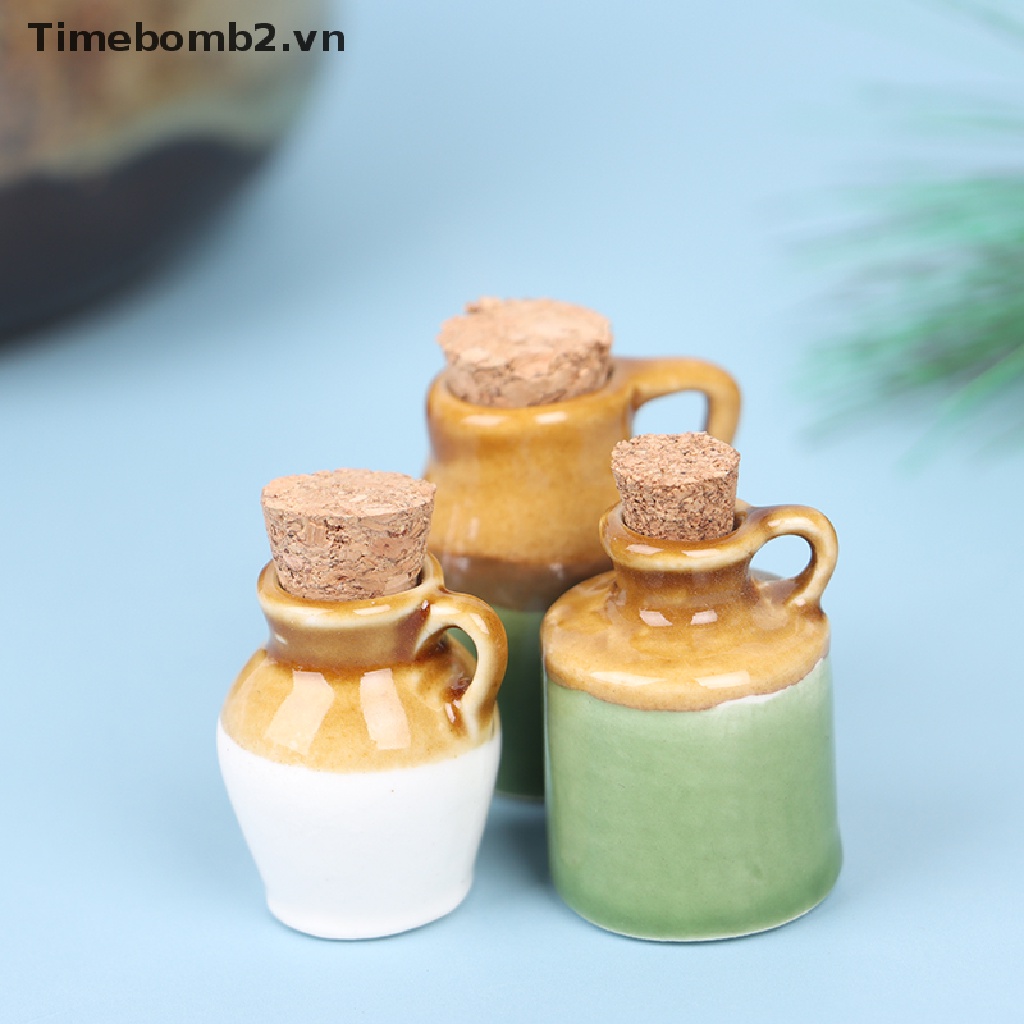 Bộ 2 Hũ Đựng Gia Vị Bằng Gốm Tỉ Lệ 1: 12 Trang Trí Nhà Búp Bê