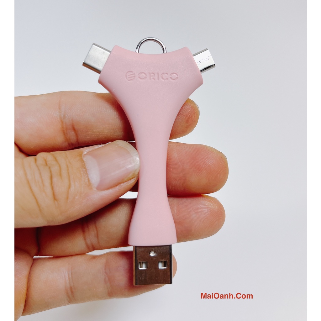 [Orico ] Cáp Chữ Y Hai Đầu 1 Micro USB Và 1 USB-Type C - Hỗ Trợ Truyền Dữ Liệu