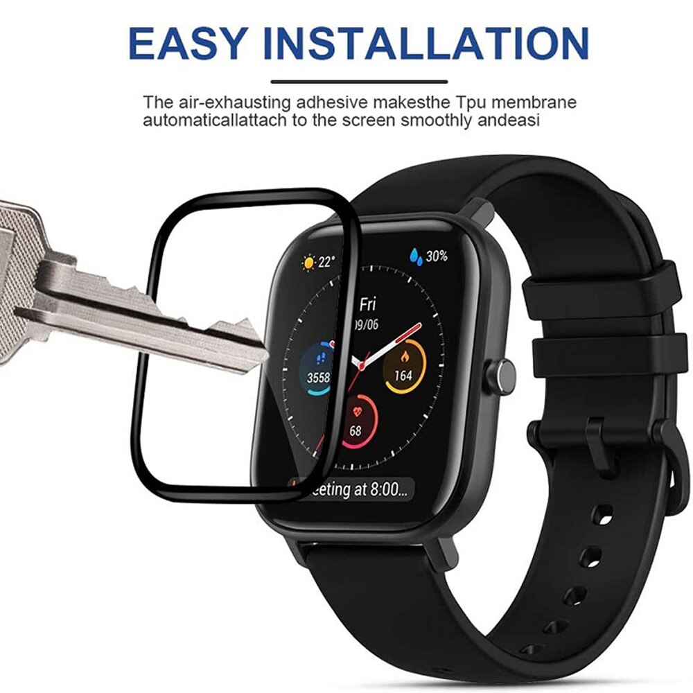 Kính cường lực viền cong 3D bảo vệ màn hình đồng hồ thông minh Huami Amazfit gts / GTS2