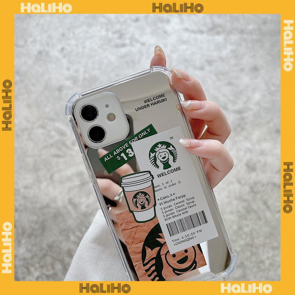 iPhone Case Acrylic HD Mirror Laser Airbag Shockproof Protection Camera Cute Drink Label Compatible For iPhone 11 iPhone 13 Pro Max iPhone 12 Pro Max iPhone 7 Plus iPhone xr