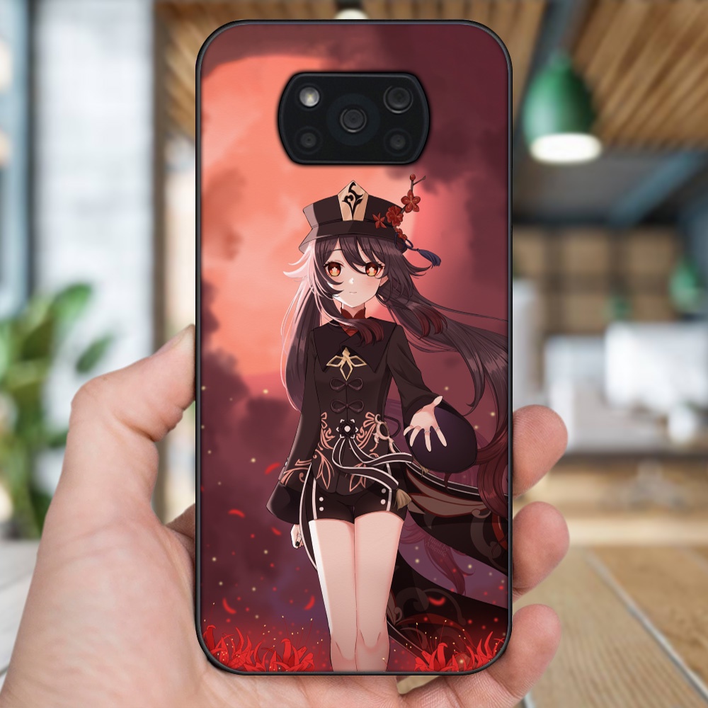 Ốp lưng Xiaomi Poco X3, Poco X3 Pro, Poco X3 NFC viền đen in hình Hutao Genshin Impact