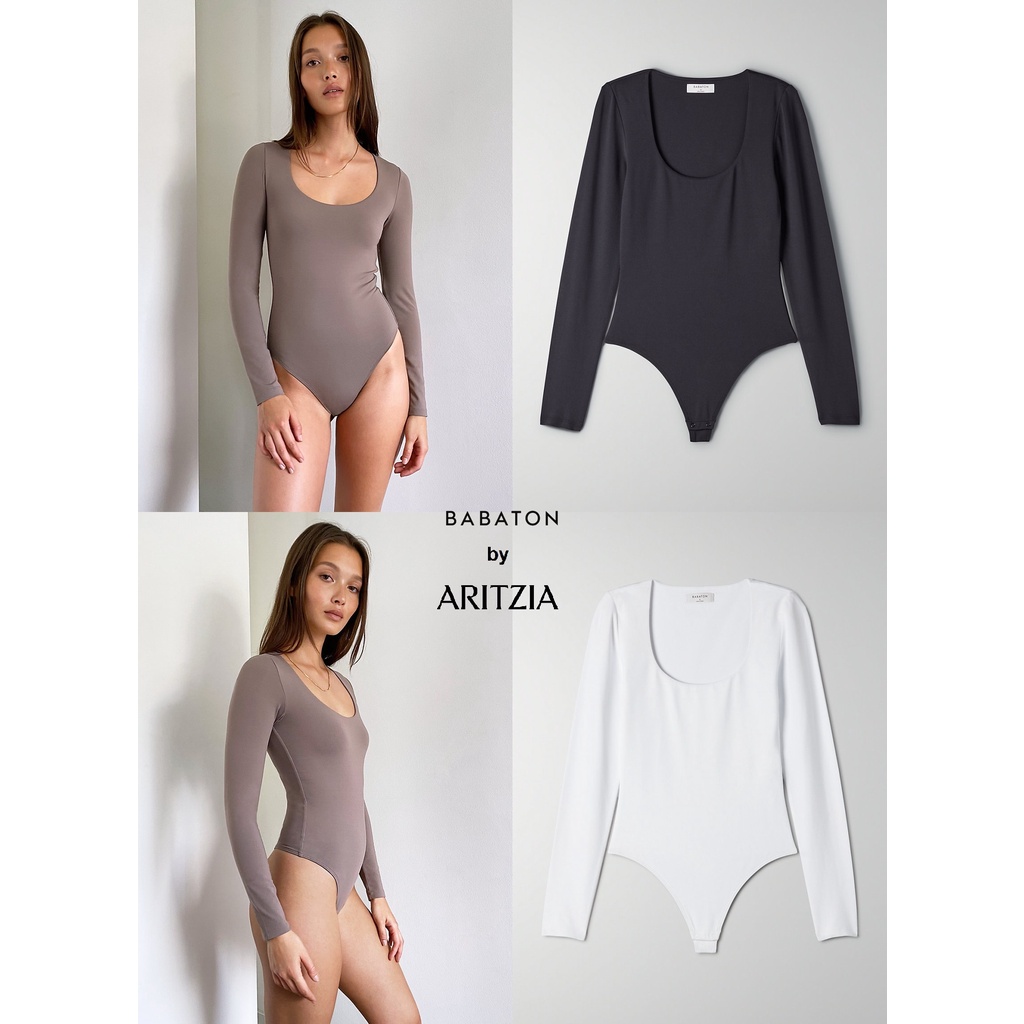 Áo bodysuit dài tay Babaton Contour 78567