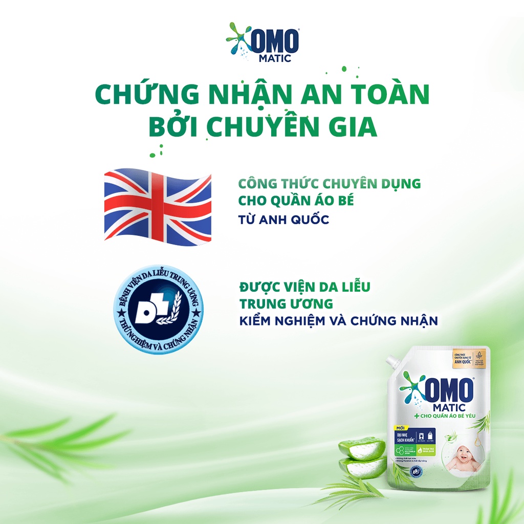 nước giặt omo em bé 2.9kg cho quần áo bé yêu [omo matic]