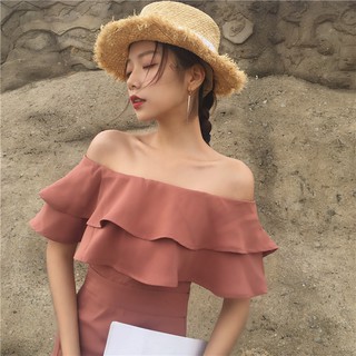 [Hàng order] Váy trễ vai xẻ tà