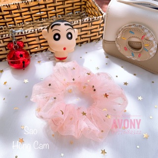Scrunchies vải đính sao lấp lánh