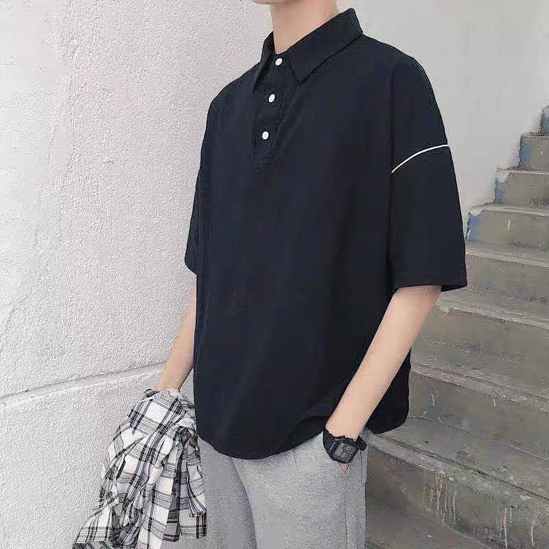 Áo Thun POLO tay viền form To Style Hàn - Unisex Nam nữ dáng rộng xinh