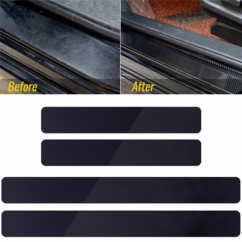 Set 4 miếng dán bảo vệ thành cửa xe bằng sợi carbon