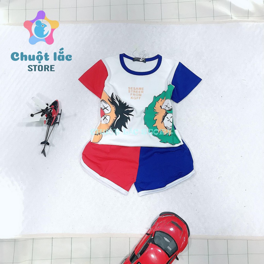 Bộ Quần Áo Bé Trai Bé Gái Chuột Lắc Store Phối 2 Màu Thun Cotton 4 Chiều Dày Dặn Mịn Màng 8Kg Đến 20kg