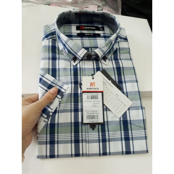 Giảm 50% sơ mi Khatoco tay ngắn giá mác 378k