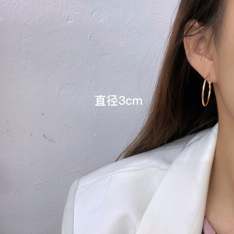 Set 3 khuyên tai bạc S925 dạng vòng xoắn cá tính phong cách Hàn Quốc thời trang cho nữ