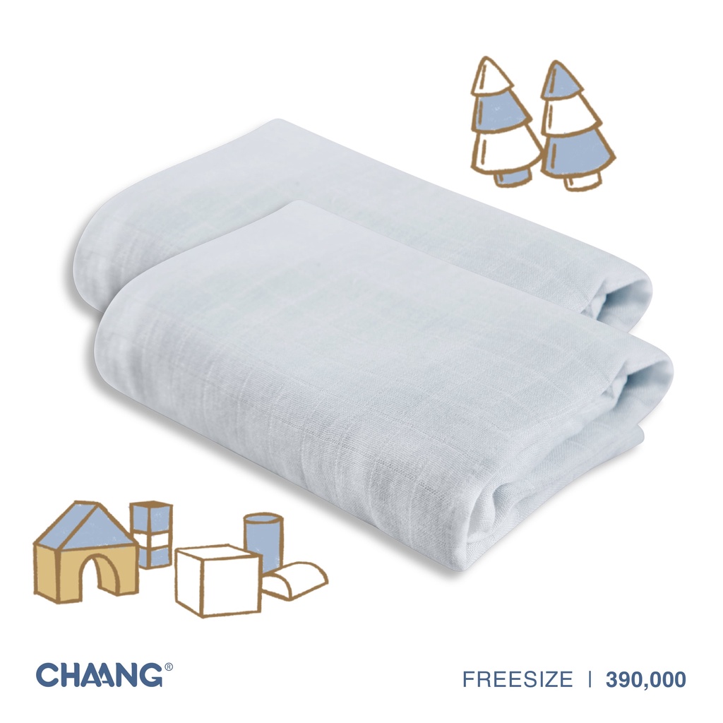 Khăn đa năng, khăn tắm sơ sinh Chaang cho bé kích thước 120x120cm (set 2 chiếc)