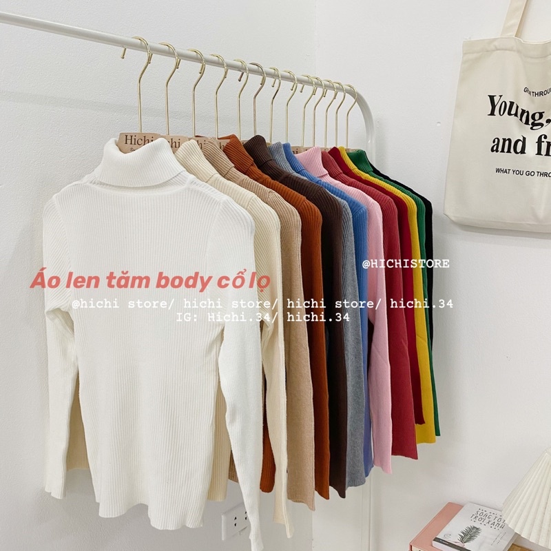 áo len cổ lọ body xịn ẢNH THẬT VIDEO mùa đông hichi