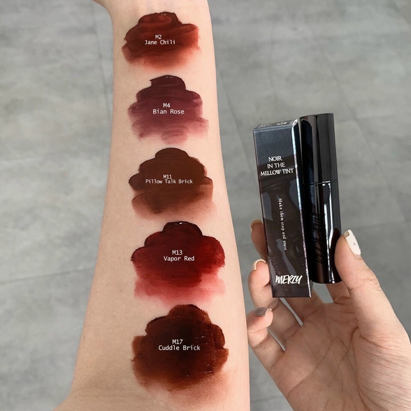 [NEW] Son kem lì siêu mịn môi Merzy Noir In The Mellow Tint (Có Sẵn)