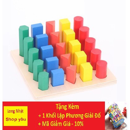 Đồ Chơi Bé Gái 💖FREESHIP💖 Giảm 20K Khi Nhập [ DOCHOI20k]-Giáo Cụ Montessori - Trụ So Sánh Cao Thấp -