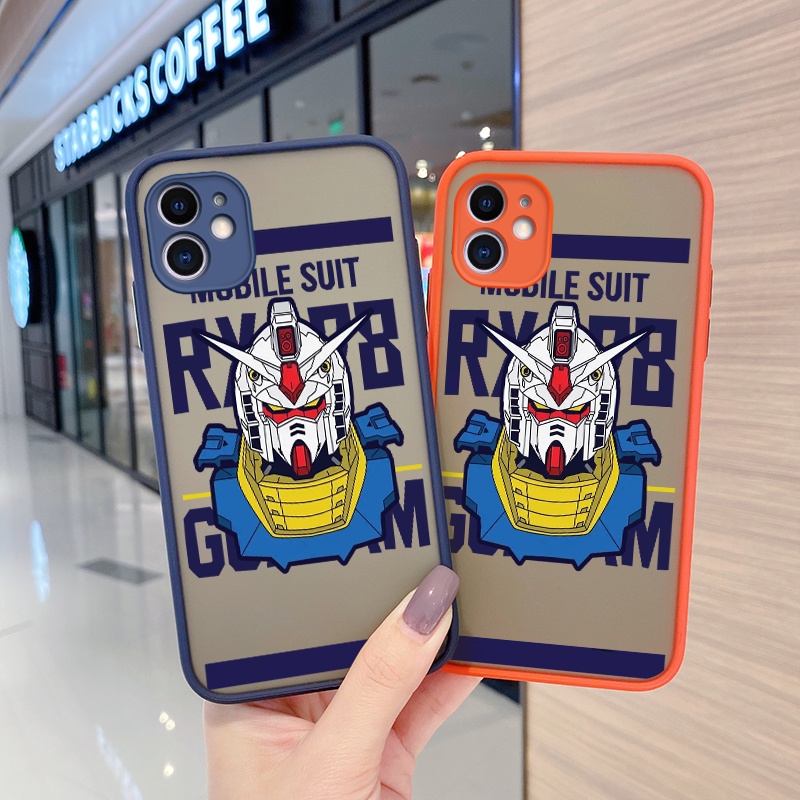 Ốp Điện Thoại Silicon Cứng Viền Vuông Trong Suốt In Hình Gundam Cho iPhone 6 Plus 6s Plus