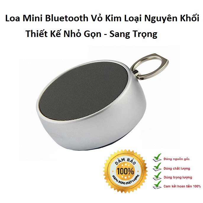 Loa Bluetooth Cầm Tay Mini Bs02, Vỏ Kim Loại, Bass Hay, Có Móc Treo Tiện Lợi, Có Khe Cắm Thẻ Nhớ, Cổng 3.5