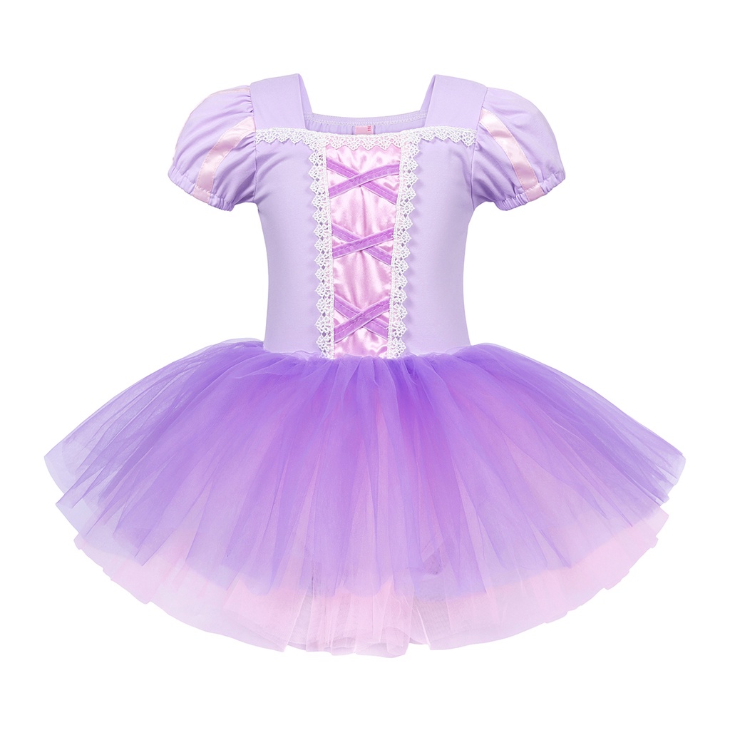 Đầm Công Chúa Tay Ngắn In Hình Công Chúa Bạch Tuyết Aisha Dành Cho Bé Gái Tập Múa Ba Lê