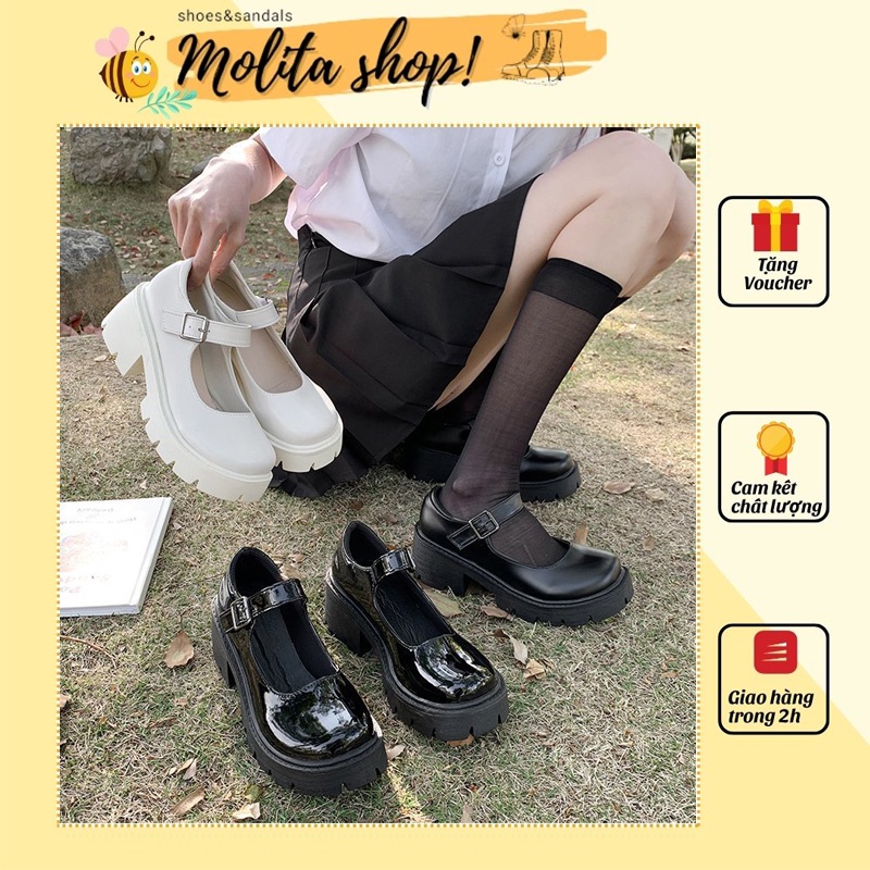 Giày Lolita Đế Cao 5cm Giày Vintage Nữ Phong Cách Ulzzang Hàn Quốc Hottrend 2022(Giày Lolita Nữ) LB01-Molita