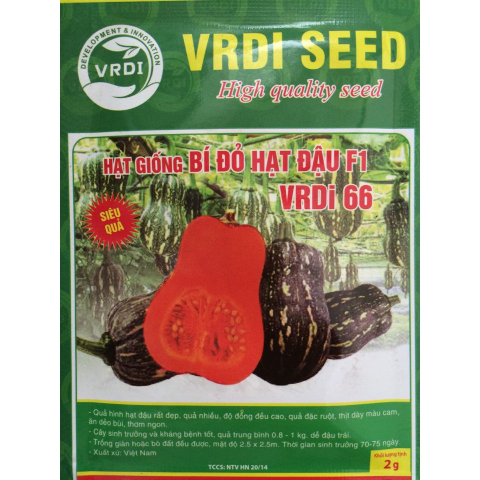 ( SIÊU HOT ) Hạt giống bí leo giàn (bí đỏ hạt đậu) 2gr