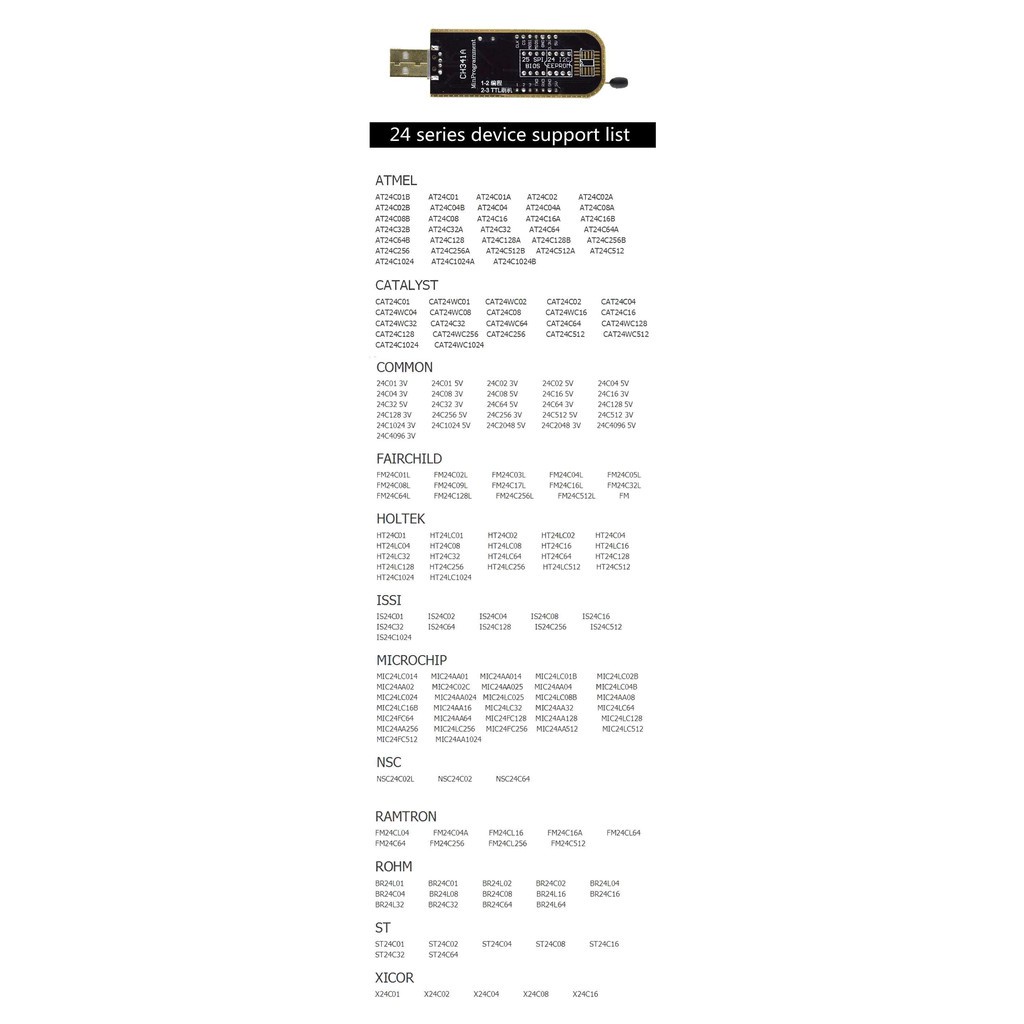 Bộ Mô Đun Lập Trình BIOS USB CH341A 24 25 Series EEPROM + Kẹp SOIC8 SOP8 EEPROM 93CXX / 25CXX / 24CXX DIY