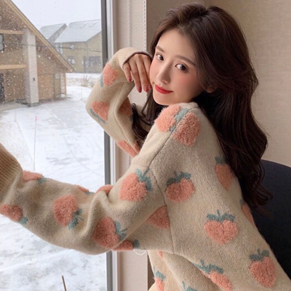 Áo sweater dệt kim dáng rộng phong cách Hàn Quốc thời trang xuân thu mới cho nữ 202