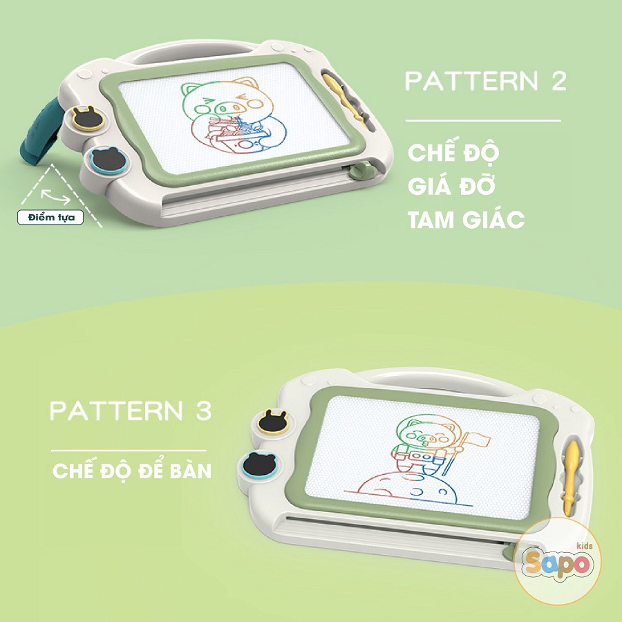 Bảng vẽ tự xóa cho bé thông minh có chân bàn, bảng từ tính tập viết, tập vẽ cho bé SAPO KIDS