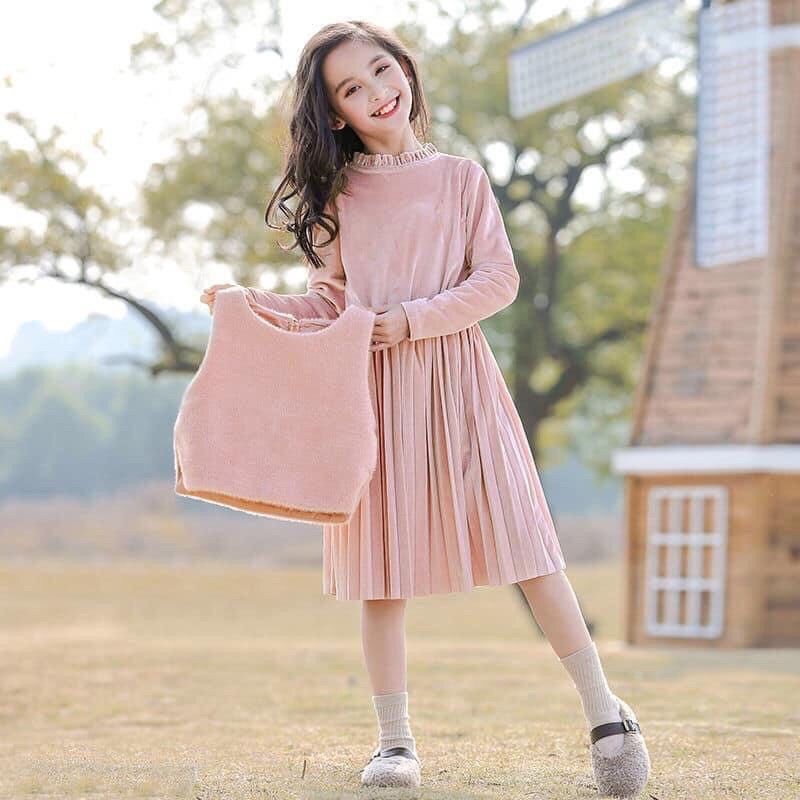 Set váy nhung kèm túi