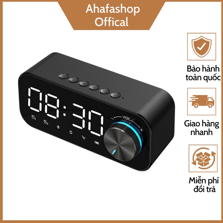 Loa Bluetooth G12| Nghe nhạc- Đài FM-đồng hồ báo thức- đo nhiệt độ- mic đàm thoại- mặt gương sáng bóng