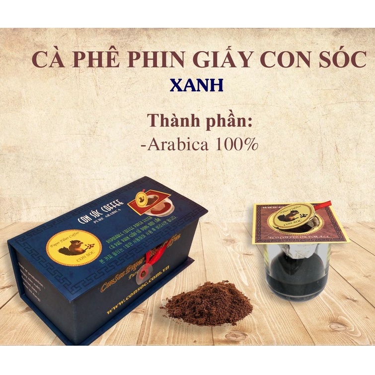 Cà Phê Con Sóc Phin Lọc Xanh 10G x 10 Gói