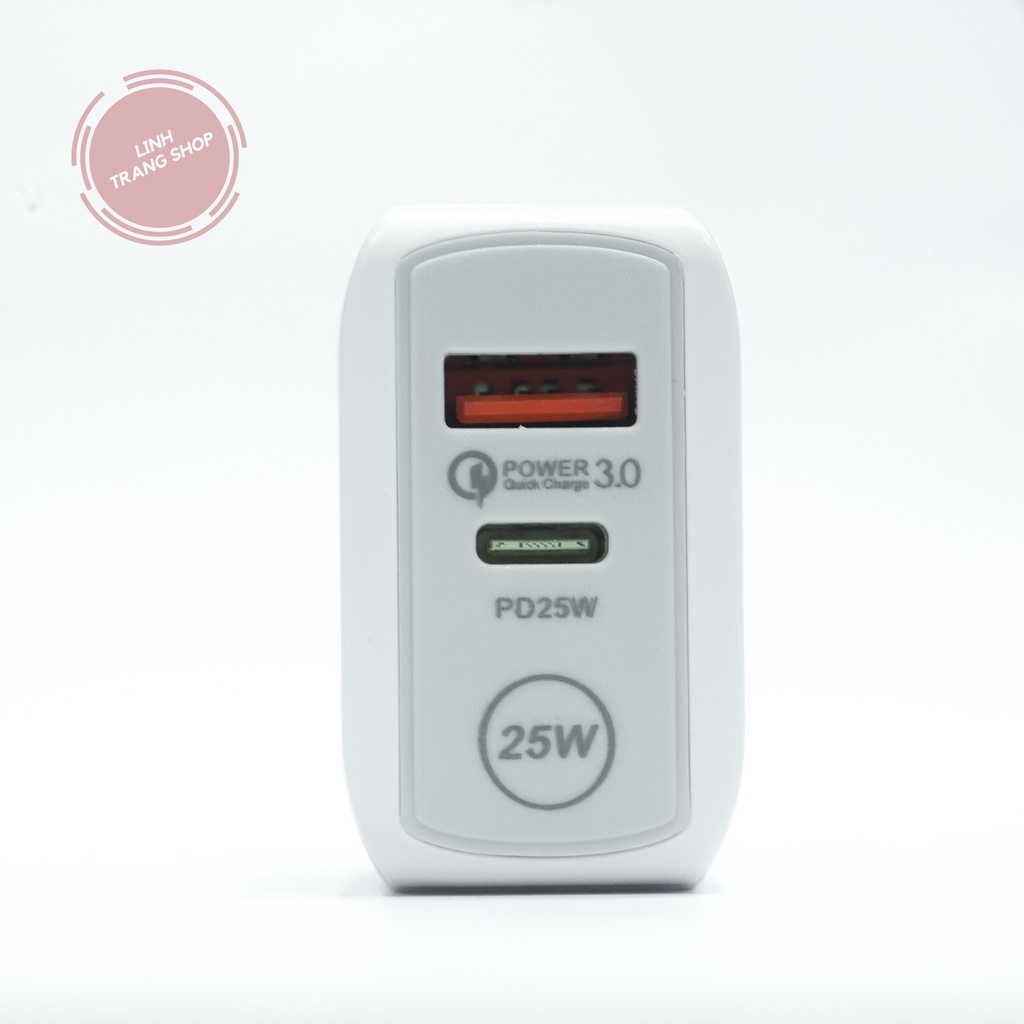 Củ Sạc Nhanh 2 Cổng 25W Dành Cho Nhiều Loại Máy (Bảo Hành 1 Năm)