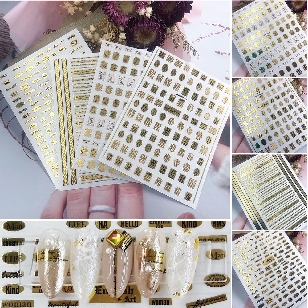 Nhãn Dán Trang Trí Móng Tay in Chữ Phong Cách Nhật Bản