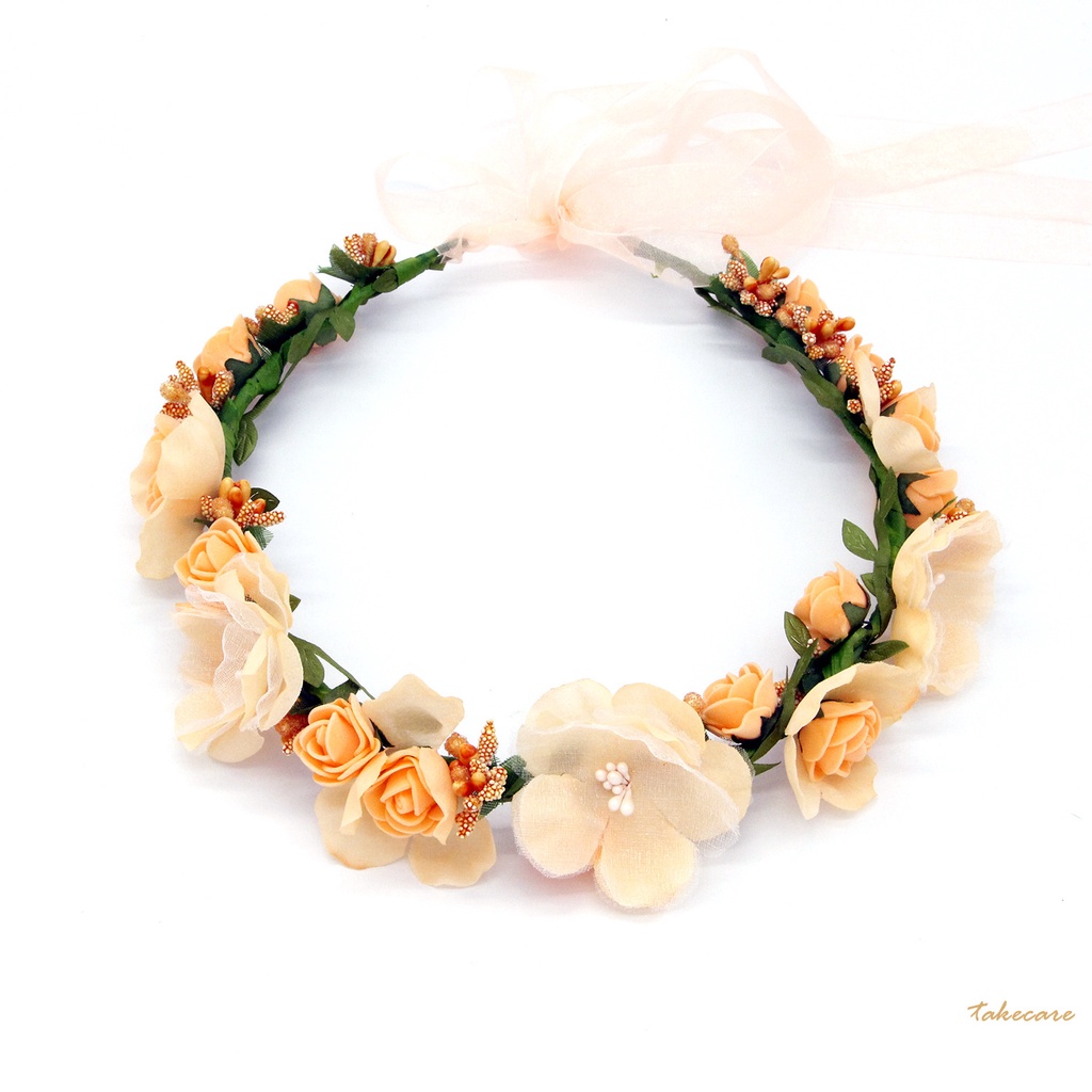 Vòng hoa nhân tạo đội đầu xinh xắn cho nữ