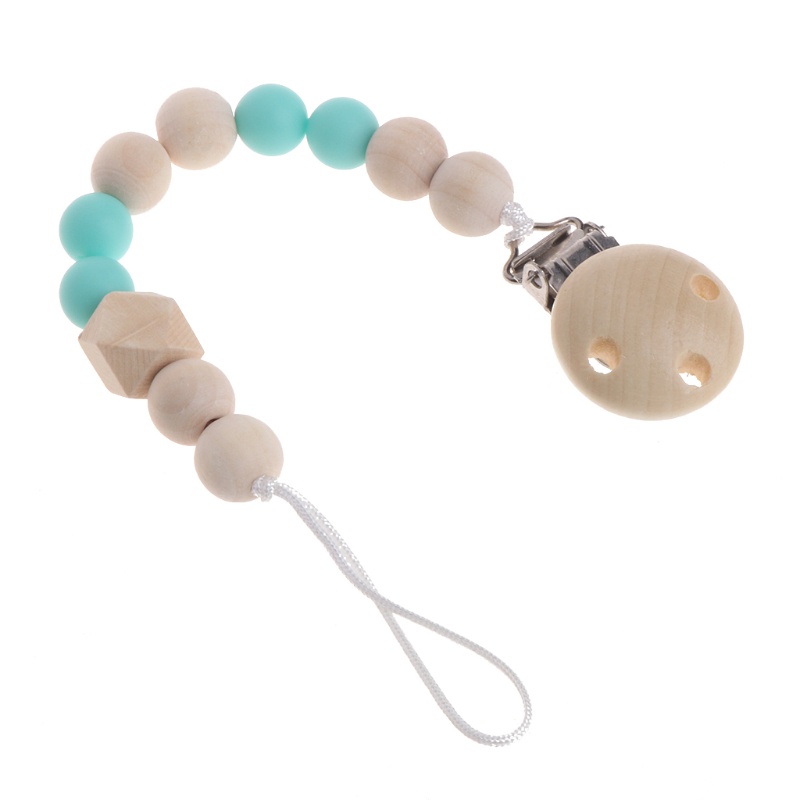 Dây chuỗi giá đỡ núm ti giả bằng gỗ có kẹp gắn hạt