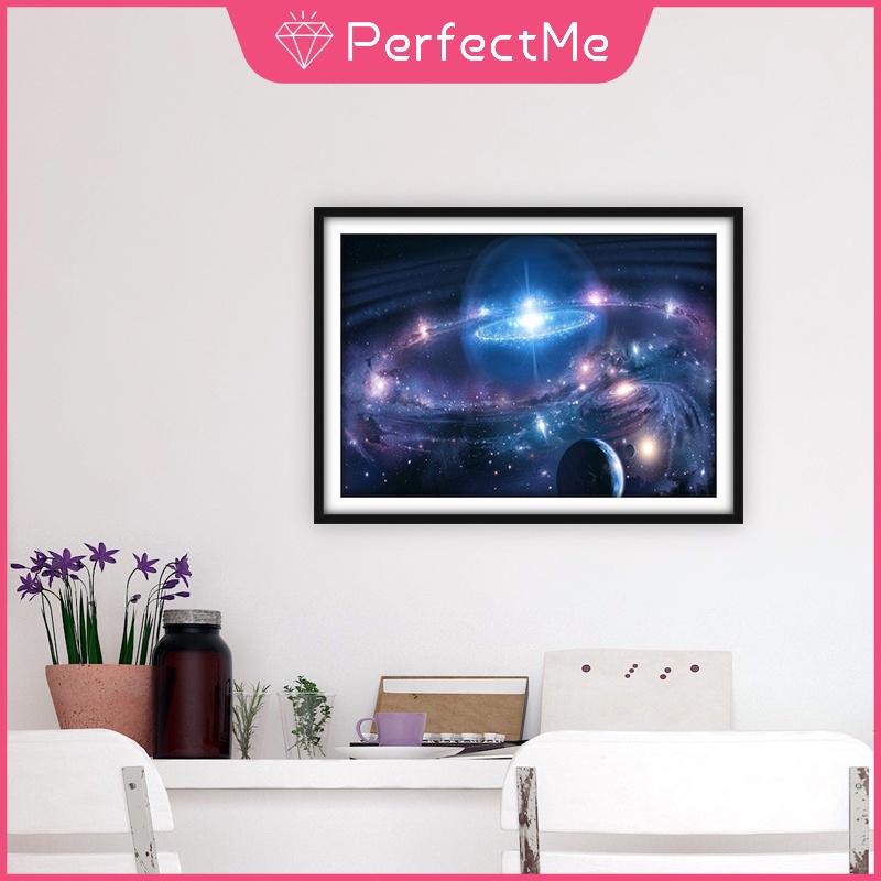 Tranh Đính Đá 5D Tự Làm Hình Vũ Trụ Kích Thước 40*30cm