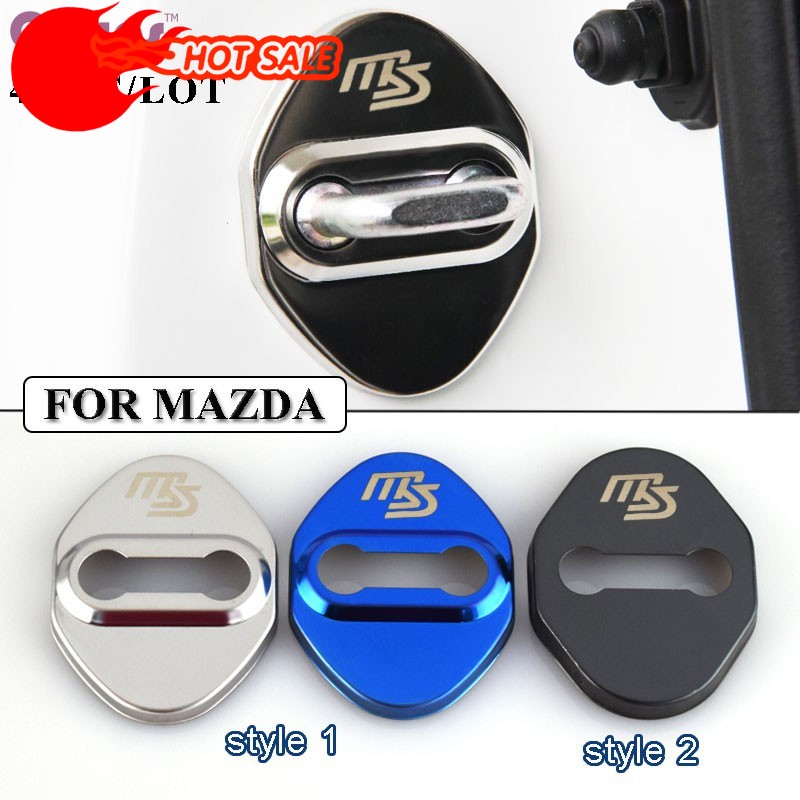 NEW Stainless Steel Car Door Lock Cover for MS Mazda Laser Logo Car Styling