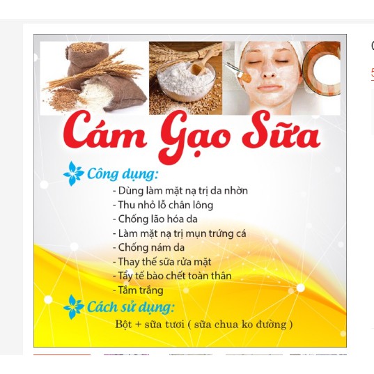 [Giá sỉ] Cám gạo sữa dưỡng da,tẩy da chết...gói 100gr