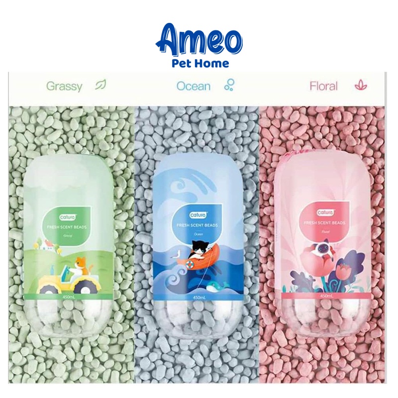Hộp viên khử mùi cát cature, hạt thơm cát mèo, thích hợp cho phòng kín - ameo pet home