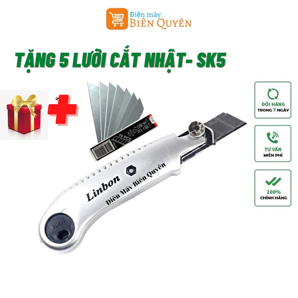Dao Rọc Giấy Linbon LB005A , Dao cắt giấy đa năng Lắp dao sẵn tiện dụng