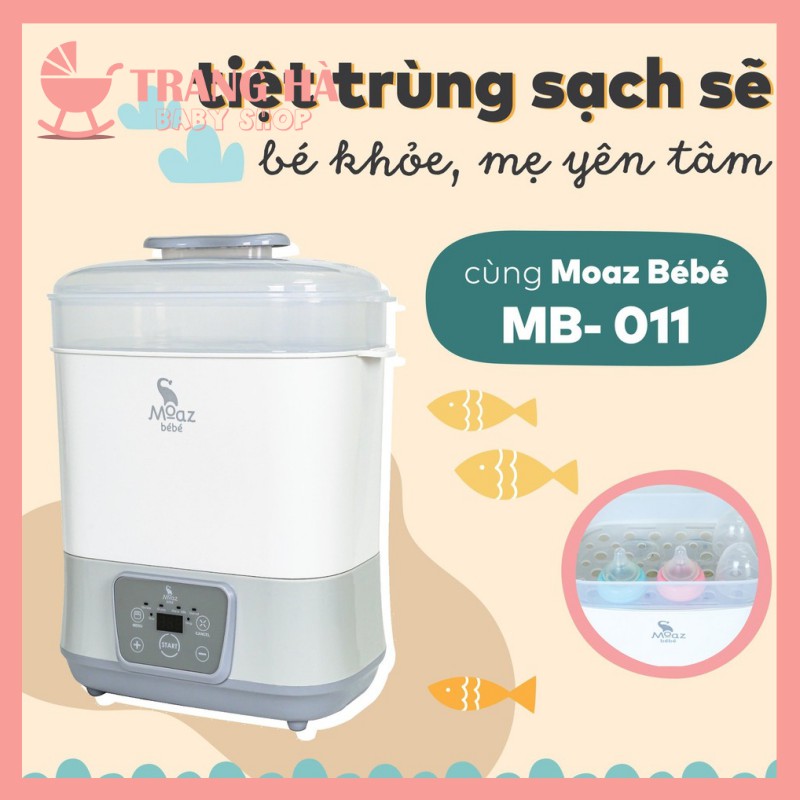 [Mã MKBC13 giảm 80k đơn 1 triệu] 𝑺𝒊𝒆̂𝒖 𝑺𝒂𝒍𝒆Máy tiệt trùng hơi nước sấy khô thông minh đa năng Moaz MB011