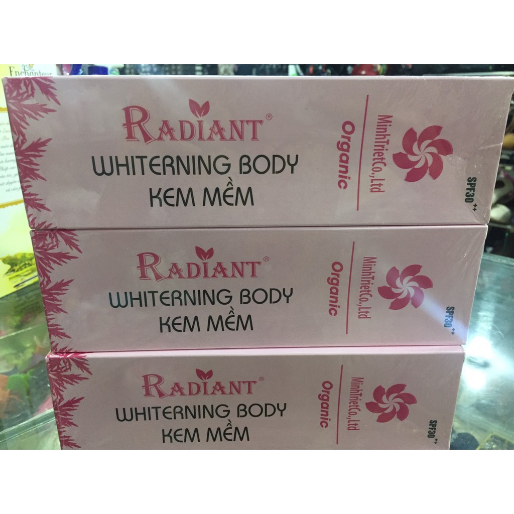 kem mềm organic radiant whiterning body 280ml