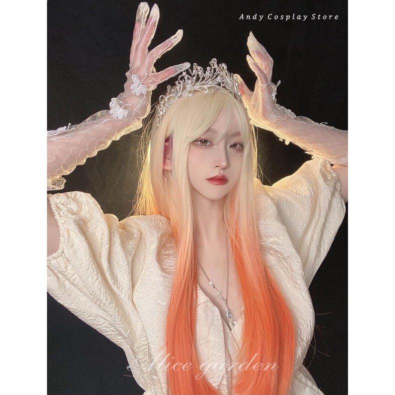 Wig teen/ tóc giả vàng cam Setting Sun Alice Garden