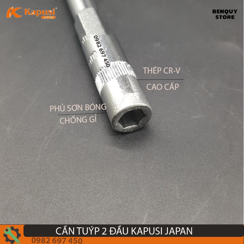 BỘ CẦN MỞ ỐC CHỮ T - CẦN TUÝP MỞ ỐC CHỮ T KAPUSI JAPAN ĐỘ BỀN CAO.GỒM CÁC CỠ TỪ 6-19MM.