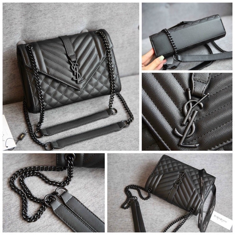 Túi YSL Envelope bản da hột đen lì fullbox đẹp size 22cm đẹp sang