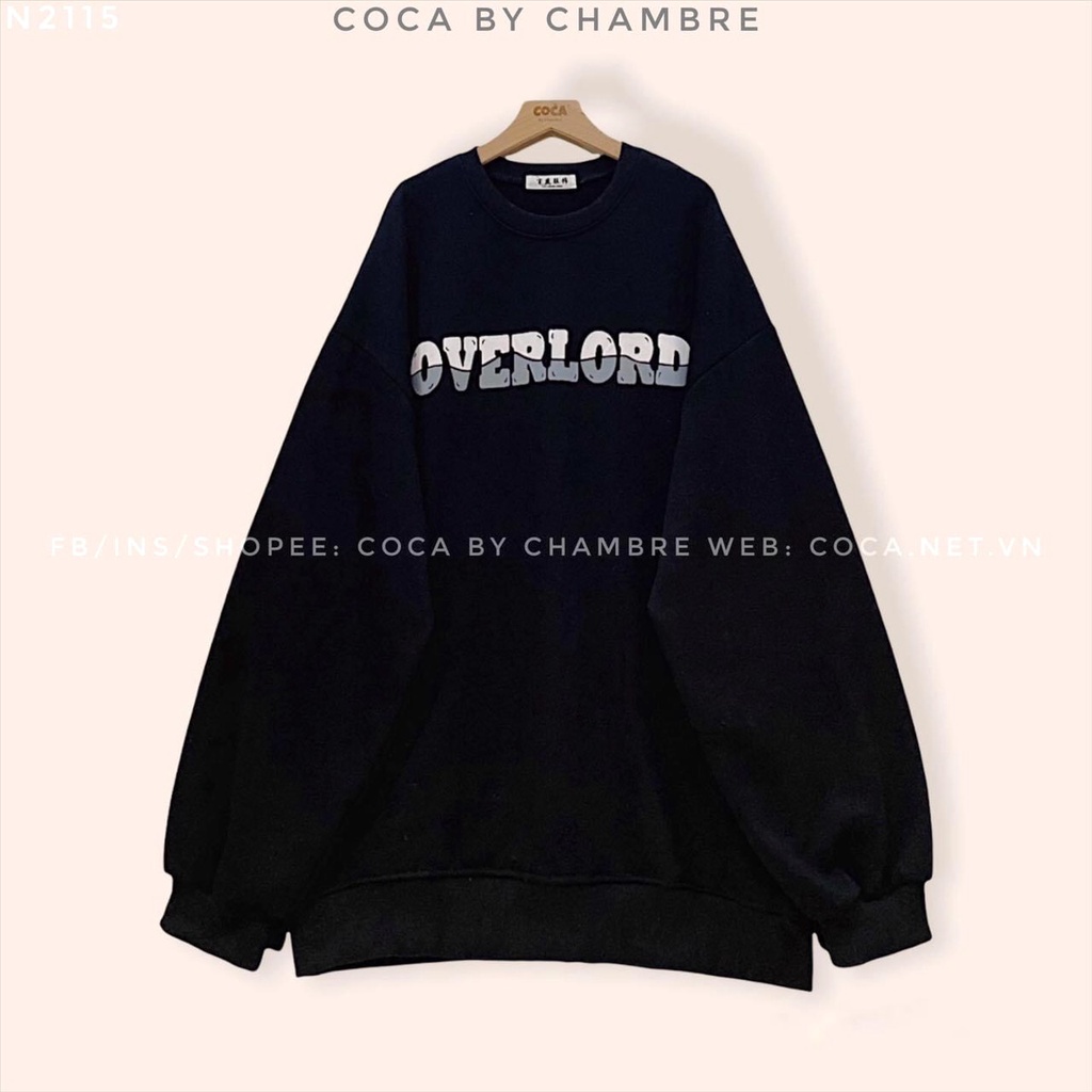 Áo Nỉ Overload Form Rộng PEONYB Nữ [FREESHIP]  Sweater tay bồng in chữ đẹp màu ĐEN | XÁM | BE cá tính Ulzzang