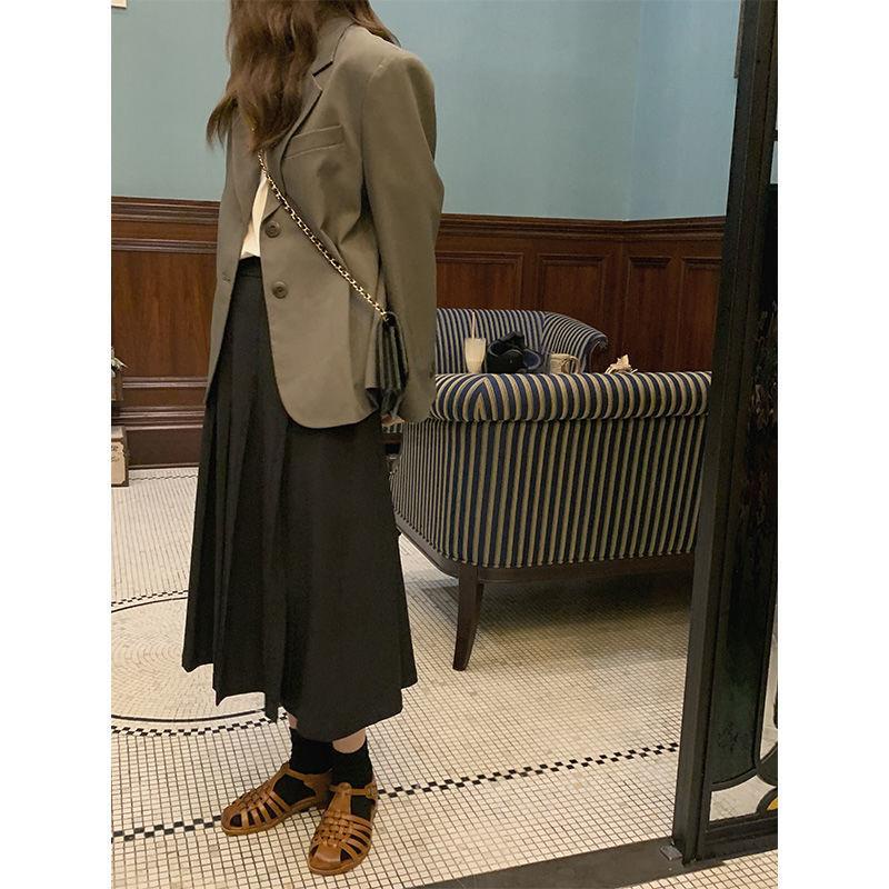 Honypove Áo khoác blazer dáng ngắn thời trang xuân thu cho nữ