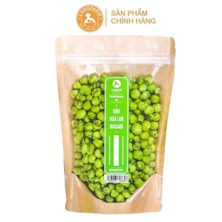 Đậu hoà lan wasabi L'angfarm, 200g, hũ, mẫu nắp nhôm,Nguyên liệu tuyển lựa, hương vị đậm đà, ăn là ghiền