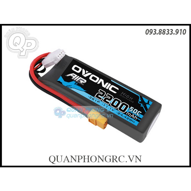 Pin Ovonic AIR Xanh Dương 2200mAh 3S 50C 11.1V LiPo Battery XT60 Plug
